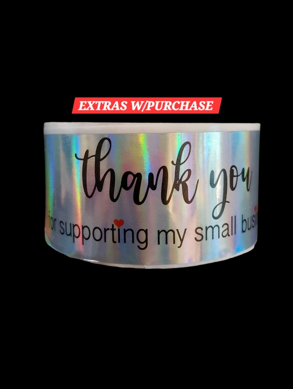 120ct. Holographic "Thank You For Supporting My Small Business" Random 3 Polys